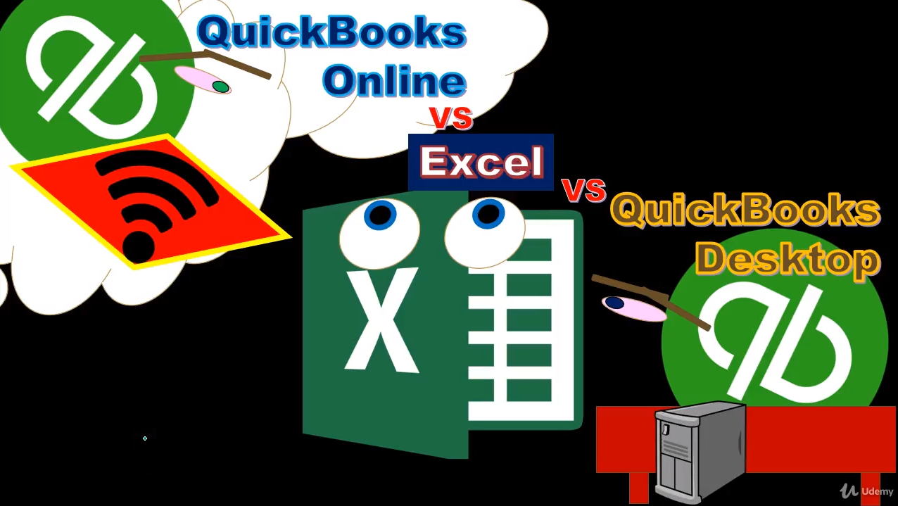 QuickBooks Online vs. QuickBooks Desktop vs. Excel Accounting