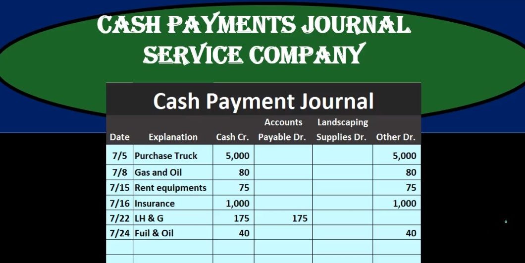 Cash Payments Journal Service Company 50 Accounting Instruction Help 